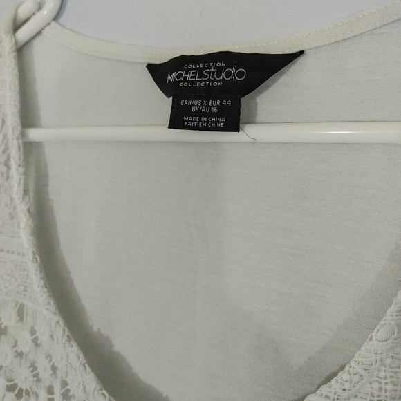 Michel Studio White Lace Layered Tank - Picture 6 of 9